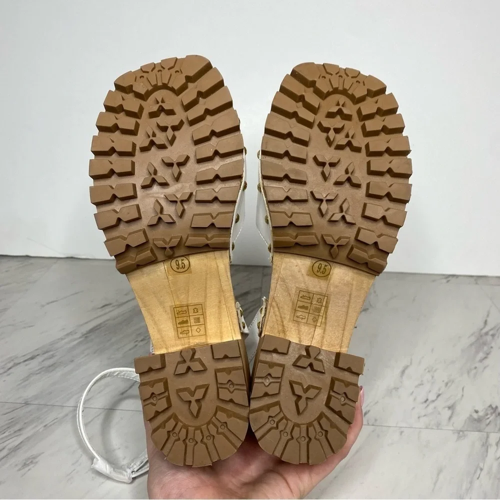 New! Steve Madden Ocala White Leather Platform Sandal 9.5 M